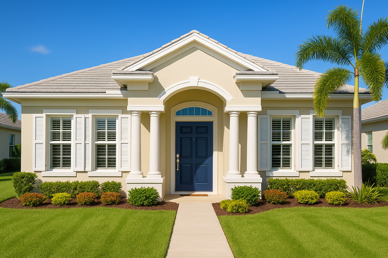 Hurricane shutters installed on a Florida home